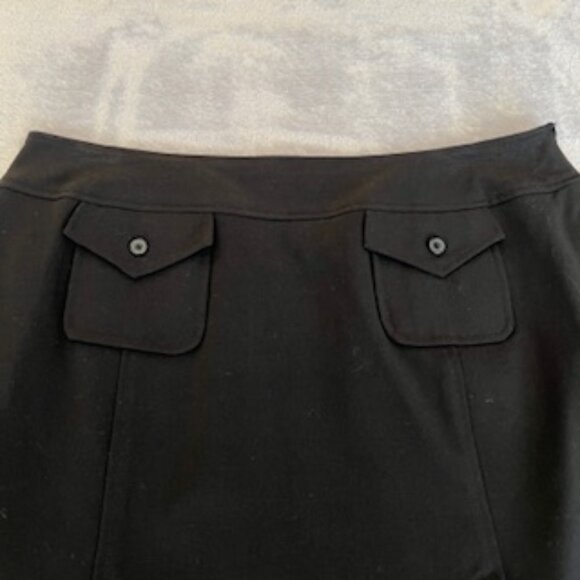 Larry Levine Women's Black Straight Skirt With Front Pockets Wide Waist Band 10 - Picture 8 of 15